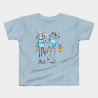 kitty unicorn best friends Kids T-Shirt